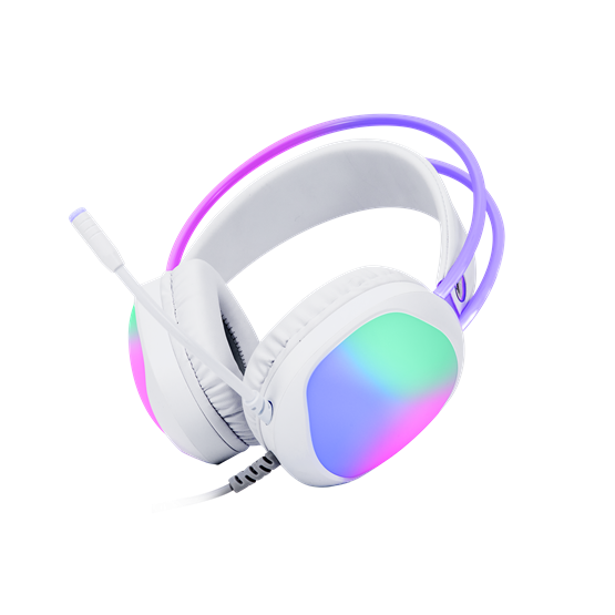 HDP MARVO Lumi 40 vezetékes fejhallgató - fehér - RGB világítás - Image 2