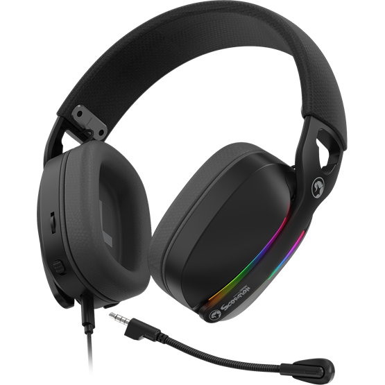 HDP MARVO Pulz 70S vezetékes fejhallgató - fekete - RGB világítás - Image 3