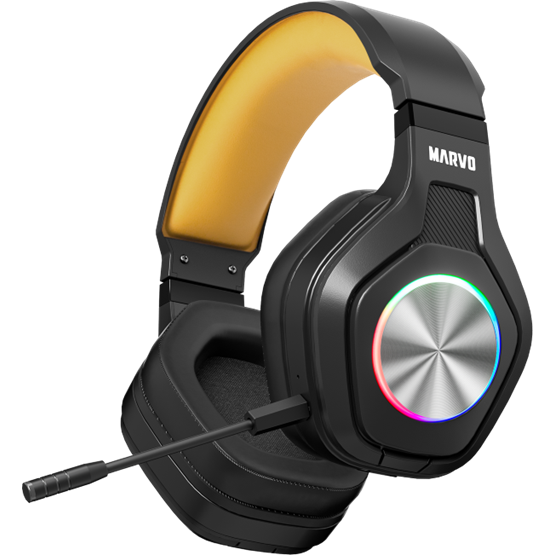 HDP MARVO Pulz 80W vezeték nélküli fejhallgató - fekete - RGB világítás - Image 1