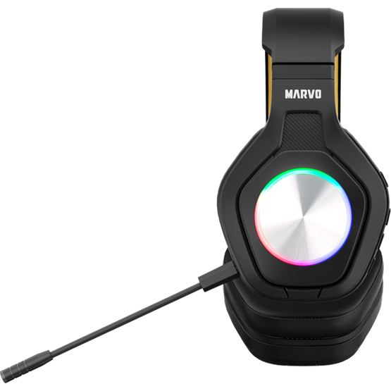 HDP MARVO Pulz 80W vezeték nélküli fejhallgató - fekete - RGB világítás - Image 5