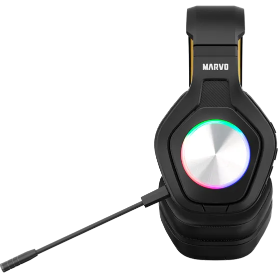 HDP MARVO Pulz 80W vezeték nélküli fejhallgató - fekete - RGB világítás - Image 5