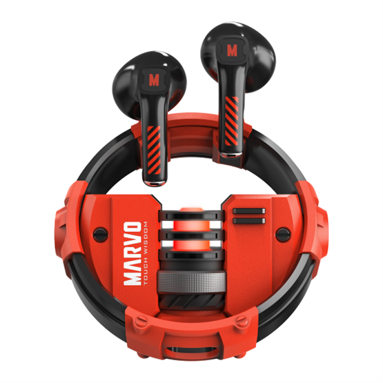 HDP MARVO Pulz 80W vezeték nélküli fülhallgató - piros/fekete