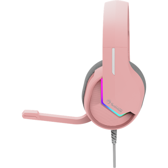 HDP MARVO Tactic 40 vezetékes fejhallgató - rózsaszín - RGB világítás - Image 6