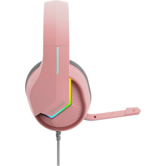 HDP MARVO Tactic 40 vezetékes fejhallgató - rózsaszín - RGB világítás - Image 5