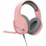 HDP MARVO Tactic 40 vezetékes fejhallgató - rózsaszín - RGB világítás - Image 3