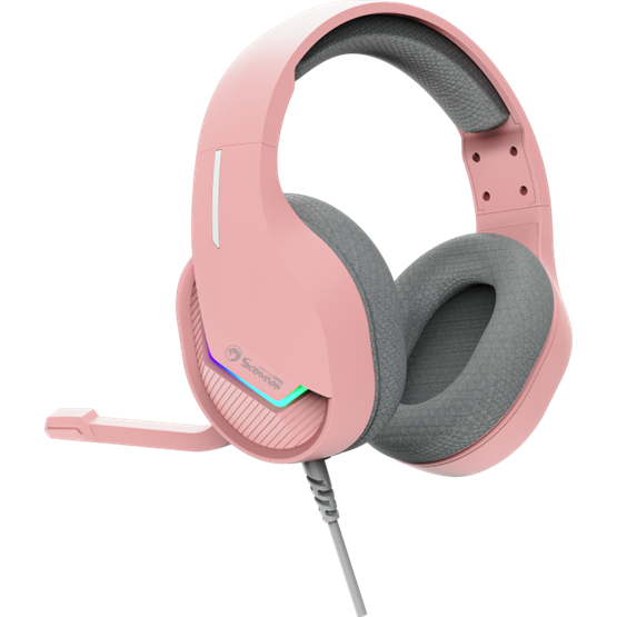 HDP MARVO Tactic 40 vezetékes fejhallgató - rózsaszín - RGB világítás - Image 3