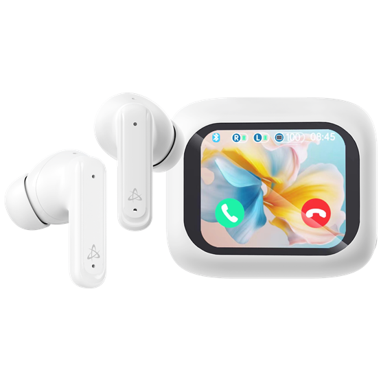 HDP SBOX EB-TWS08-W bluetooth v5.4 in-ear fülhallgató touch kijelzővel és mikrofonnal - BR+EDR+BLE - fehér - Image 1