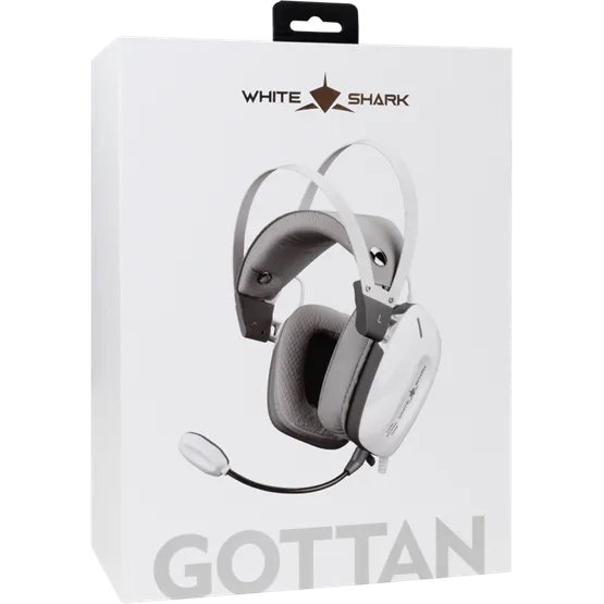 HDP White Shark GH-2446W GOTTAN vezeték nélküli gamer fejhallgató mikrofonnal - fehér - Image 6
