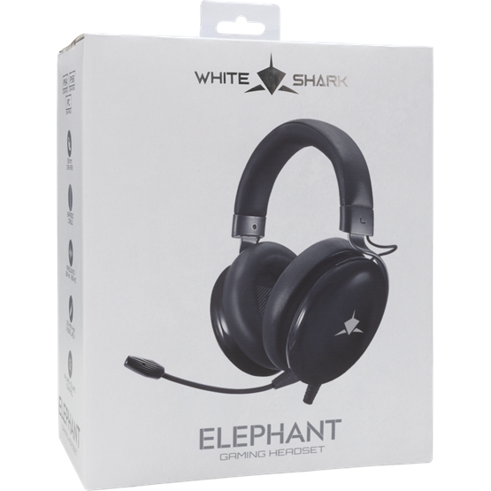 HDP White Shark GH-2540B ELEPHANT vezetékes gamer fejhallgató mikrofonnal - fekete - Image 5