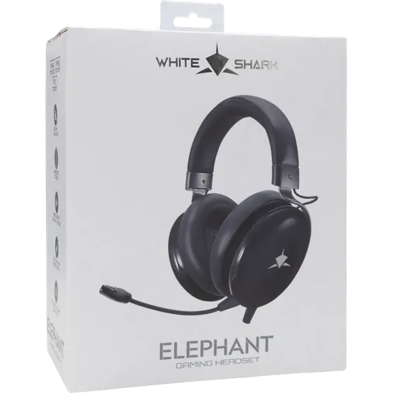HDP White Shark GH-2540B ELEPHANT vezetékes gamer fejhallgató mikrofonnal - fekete - Image 5