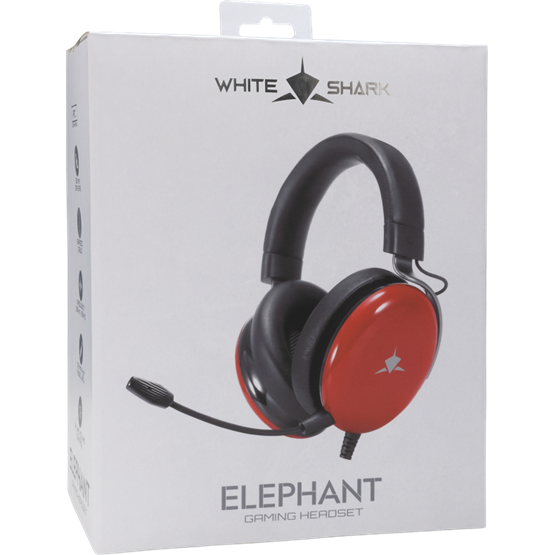 HDP White Shark GH-2540R ELEPHANT vezetékes gamer fejhallgató mikrofonnal - piros - Image 5