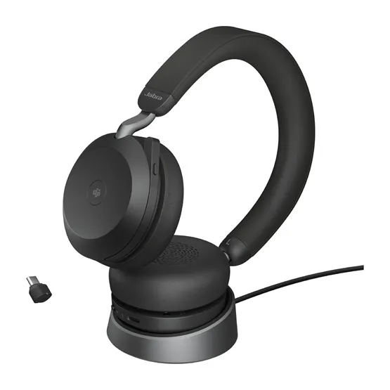 HEA Jabra Evolve2 75 - USB-C MS Teams with Charging Stand - Black - Image 4