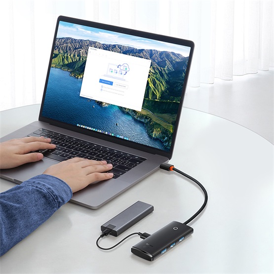 HUB Baseus Lite 4-Port USB Type-A HUB dokkoló állomás, 25 cm, fekete - Image 5