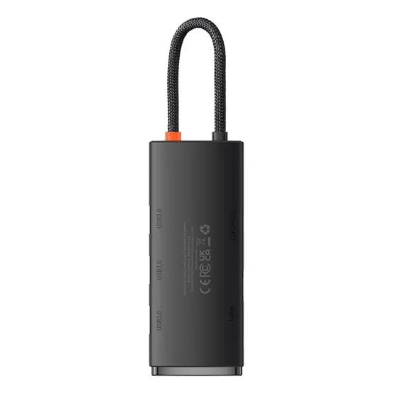 Baseus Lite 5-Port USB Type-C HUB dokkoló állomás, 25 cm, fekete - Image 2
