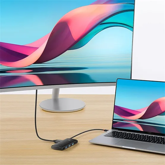 Baseus Lite 5-Port USB Type-C HUB dokkoló állomás, 25 cm, fekete - Image 6