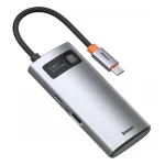 Baseus Metal Gleam 4-in-1 USB Type-C HUB dokkoló állomás, szürke - Image 4