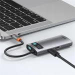 Baseus Metal Gleam 4-in-1 USB Type-C HUB dokkoló állomás, szürke - Image 6