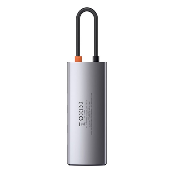 HUB Baseus Metal Gleam 6-in-1 USB Type-C HUB dokkoló állomás, szürke - Image 2
