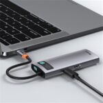 HUB Baseus Metal Gleam 6-in-1 USB Type-C HUB dokkoló állomás, szürke - Image 7