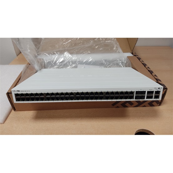 Javitott_MikroTik_CRS354-48G-4S_2Q_RM_rackes_switch_48xGbit_RJ45_porttal_4x_SFP_2x_40GbE_QSFP_port_redundans_tap-i805410.jpg Javított MikroTik CRS354-48G-4S+2Q+RM rackes switch, 48xGbit RJ45 porttal, 4x SFP+, 2x 40GbE QSFP port, redundáns táp - Image 1