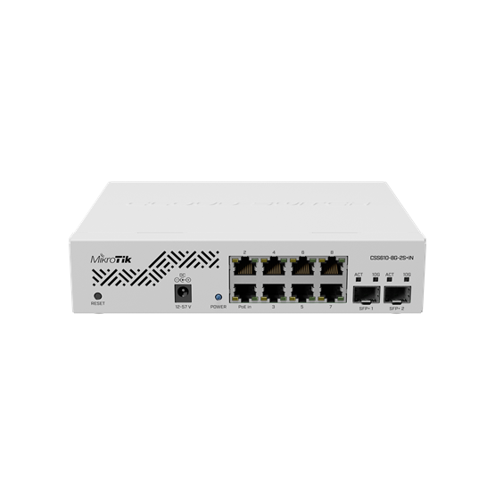 MikroTik 8-portos rackbe szerelhető switch, 2xSFP+ 10G port, SwitchOS - Image 2