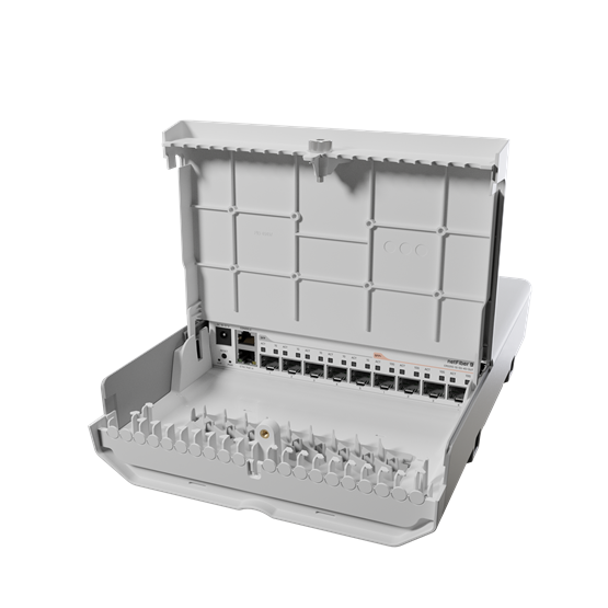 MikroTik netFiber 9 kültéri switch, 4x SFP+ foglalat, 5x SFP foglalat, 1x gigabites RJ45 port (PoE-In) - Image 4