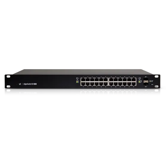 Ubiquiti EdgeSwitch, 24x gigabit RJ45 PoE port max. 250W, 2xSFP port, rackbe szerelhető