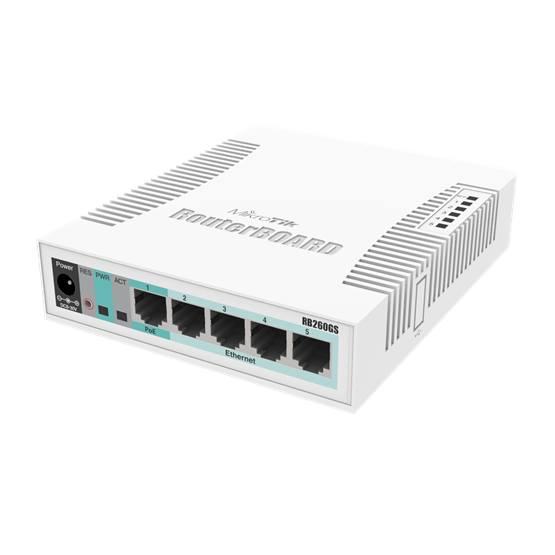 LAN_WIFI_MikroTik_RB260GS_5x_gigabites_LAN_porttal_1xSFP_port_SwitchOS-i617140.png Mikrotik RouterBoard RB260GS 5port Gigabit 1port GbE SFP Switch - Image 1