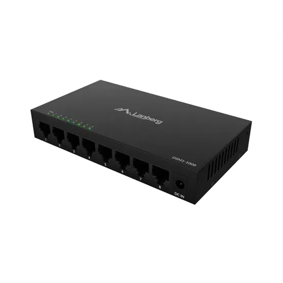 Lanberg 8 portos Gigabit Desktop Switch, fémházas, 12V