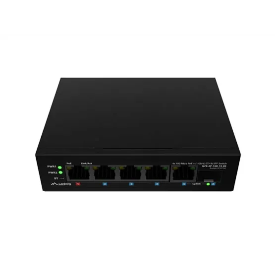 Lanberg Ipari PoE switch, 3x PoE+, 1x PoE++, 1x Gigabit RJ45, 1x SFP, 90W - Image 4