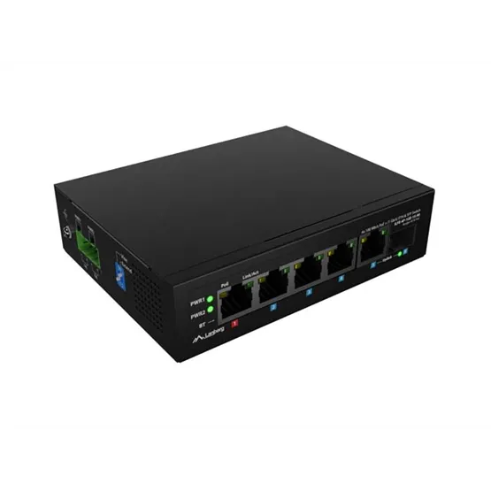 Lanberg Ipari PoE switch, 3x PoE+, 1x PoE++, 1x Gigabit RJ45, 1x SFP, 90W