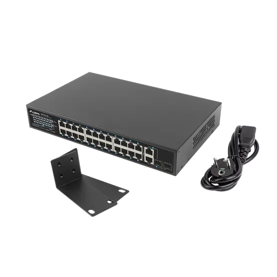 Lanberg Switch 24x 100Mb PoE+/ 2x Combo 19" rackes (360W) V2