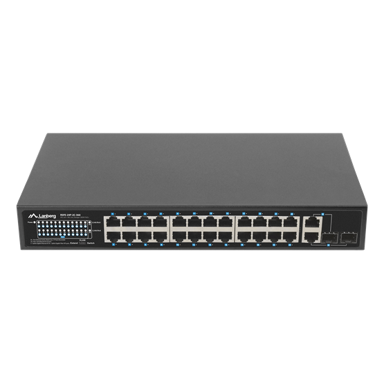 Lanberg Switch 24x 100Mb PoE+/ 2x Combo 19" rackes (360W) V2 - Image 2