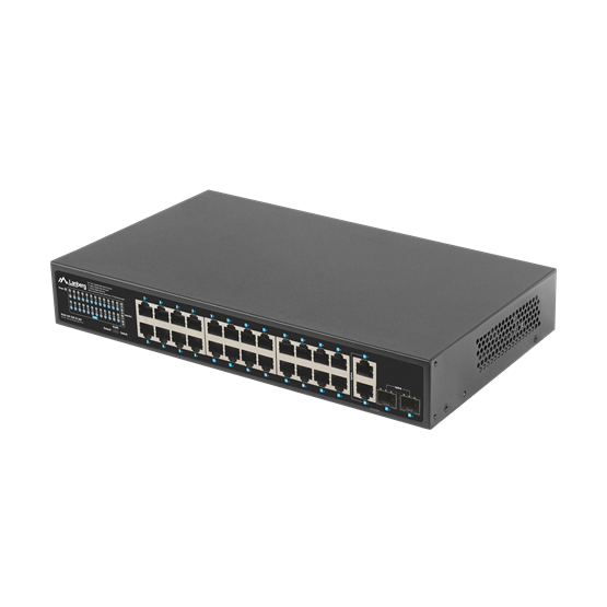 Lanberg Switch 24x 1GbE PoE+/ 2x GbE/ 2 SFP ,19" rackes (360W) - Image 4