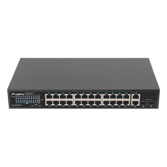 Lanberg Switch 24x 1GbE PoE+/ 2x GbE/ 2 SFP ,19" rackes (360W) - Image 2