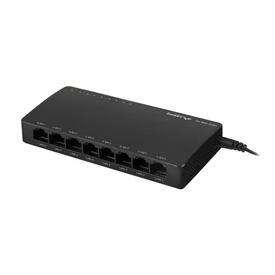 Lanberg Switch DSP2-1008-12V 8x 1Gb/s, menedzsment nélküli gigabit ethernet, asztali, 12V - Image 2