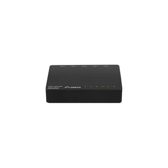 Lanberg Switch DSP3-1005-60W, 5x 1Gb/s PoE+ (4 port PoE 30W/port max 60W) menedzsment nélküli, asztali - Image 3
