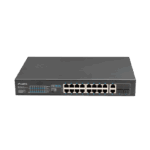 Lanberg Switch menedzsment nélküli, 16x 100Mb PoE+/ 2x 1GB/1X SFP, 10", 19" rackes (150W) - Image 2