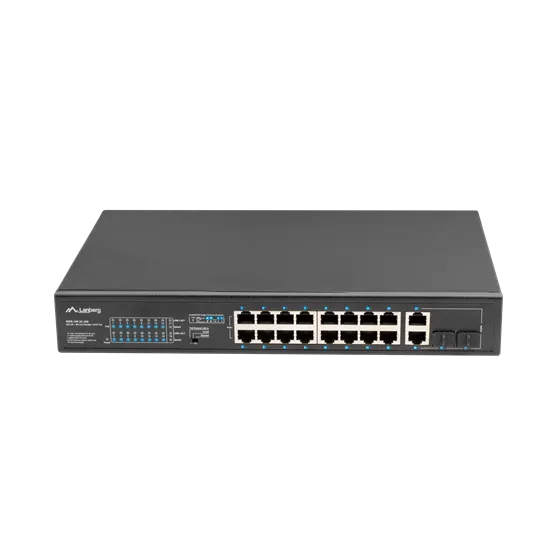 Lanberg Switch menedzsment nélküli, 16x 100Mb PoE+/ 2x 1GB/1X SFP, rackes (250W) - Image 2