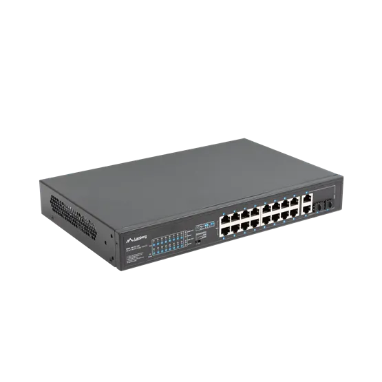 Lanberg Switch menedzsment nélküli, 16x 100Mb PoE+/ 2x 1GB/1X SFP, rackes (250W) - Image 3