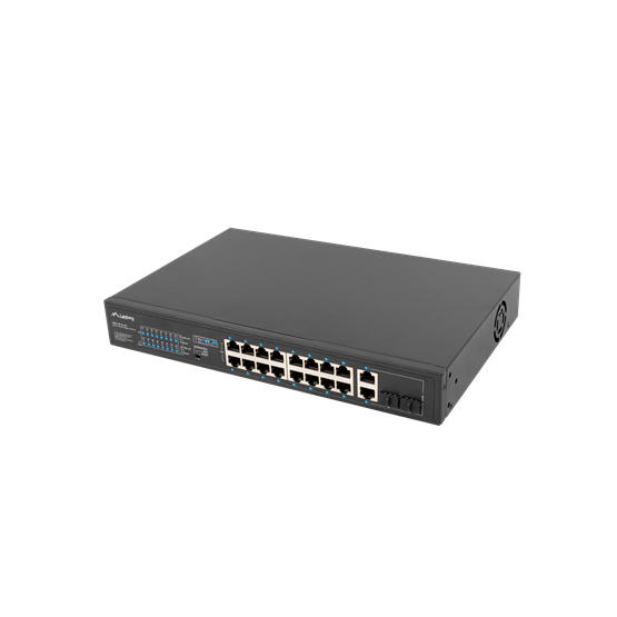 Lanberg Switch menedzsment nélküli, 16x 100Mb PoE+/ 2x 1GB/1X SFP, rackes (250W) - Image 4