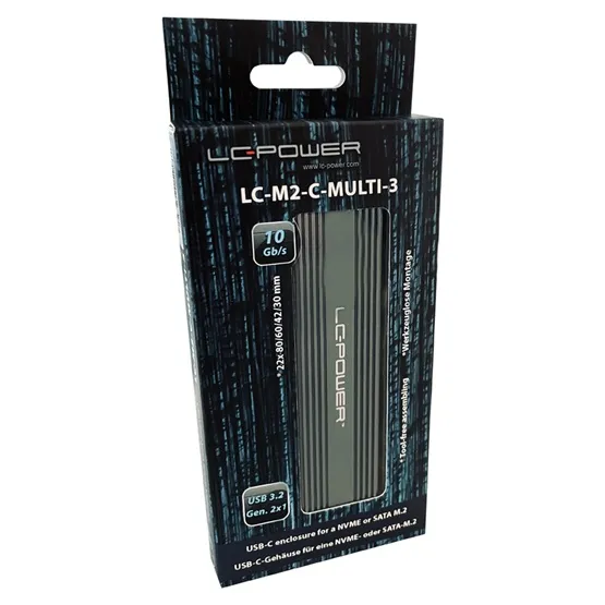 MBR LC Power Külső ház - USB 3.2 Type-C - NVMe vagy SATA M.2 SSD - LC-M2-C-MULTI-3 - Image 8