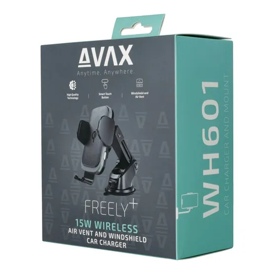 MOB AVAX WH601 Feely+ Vezeték nélküli szellőzőrácsra és szélvédőre rögzíthető autós töltő, 15W - Image 6