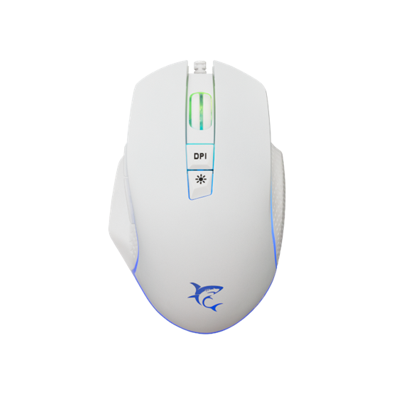 MOU White Shark GM-5009W GARETH vezetékes gamer egér - RGB - fehér