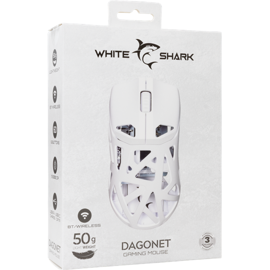 MOU White Shark GM-5019W DAGONET Vezeték nélküli gamer egér - Fehér - Image 7