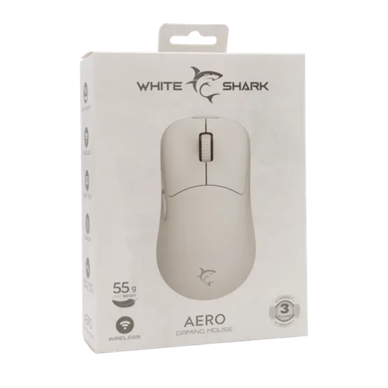 MOU White Shark WGM-5015W AERO vezeték nélküli gamer egér - fehér - Image 7