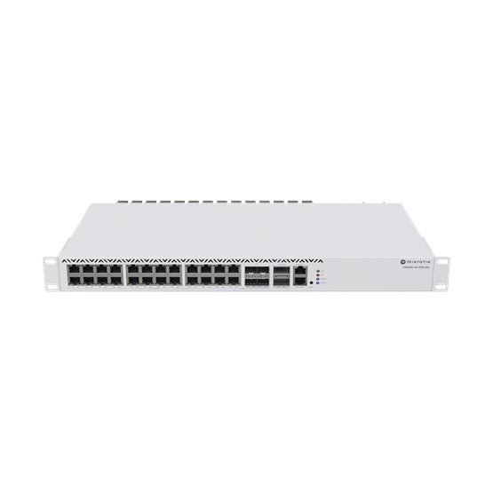 MikroTik CRS326-4C+20G+2Q+R rackbe szerelhető switch, 20x2.5Gbit RJ45, 4xSFP+, 2xQSFP+ 40 Gbit foglalat