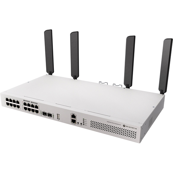 MikroTik CRS418-8P-8G-2S+5axQ2axQ-RM rackbe szerelhető PoE switch, 16x Gbit (8x PoE Out) RJ45, 2x10Gbit SFP+ port