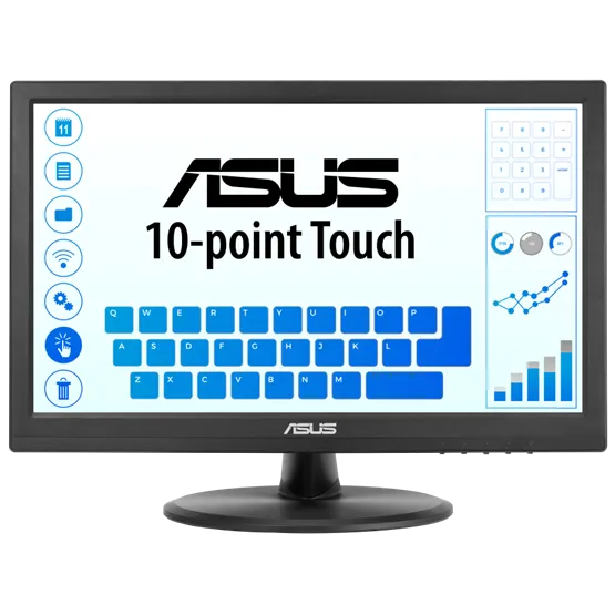 MON ASUS 15,6" VT169HE FHD 60Hz IPS fekete érintőkijelzős monitor