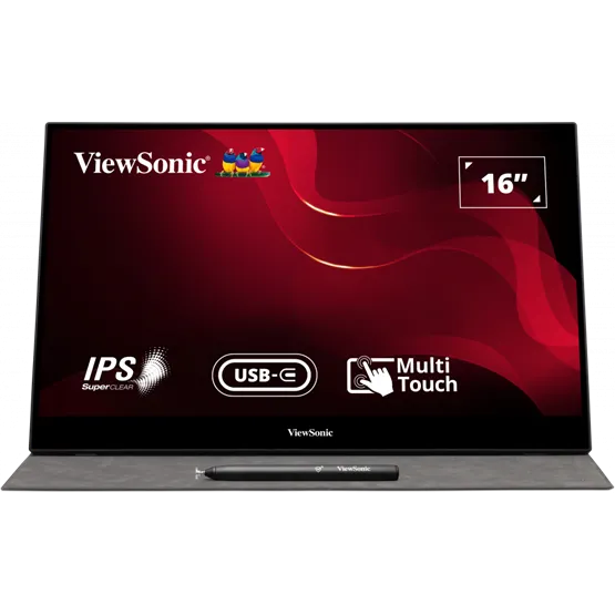 MON ViewSonic 16" TD1655 FHD 60Hz IPS fekete érintőkijelzős monitor